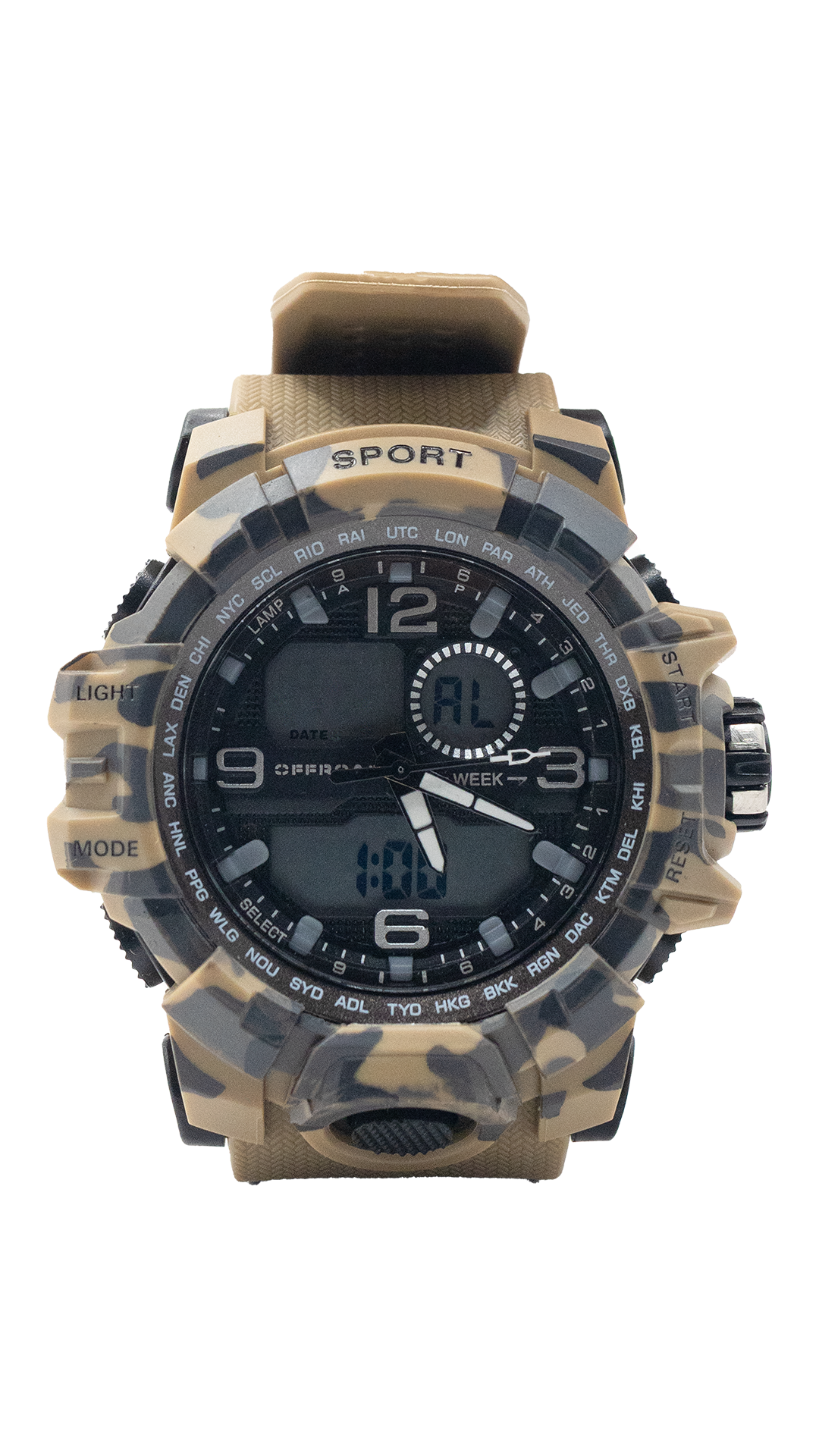 Everest shockproof water resistant watch detail - Offroad Watch Co.