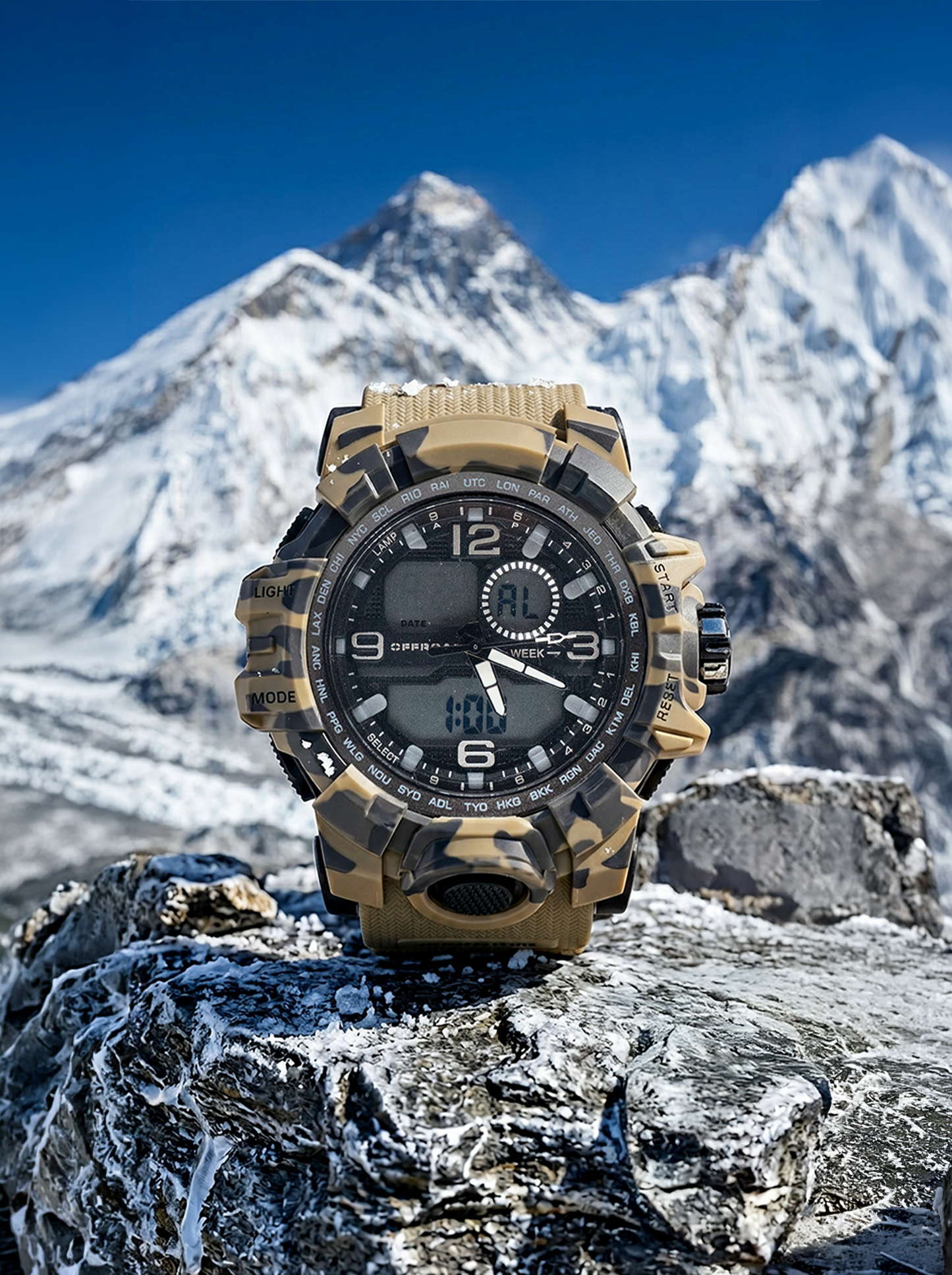 Everest rugged outdoor watch dual display - Offroad Watch Co.