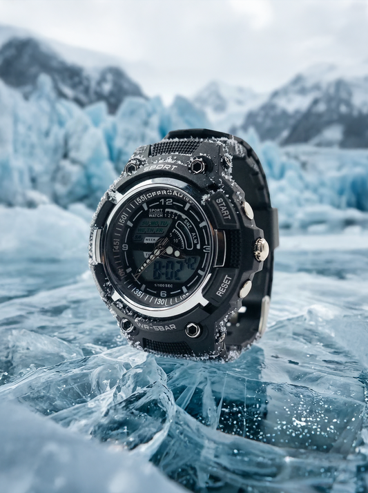 Glacier rugged outdoor watch dual display shockproof - Offroad Watch Co.